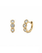 Round Bezel Diamond Huggies