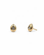 Diamond Bezel Teardrop Studs