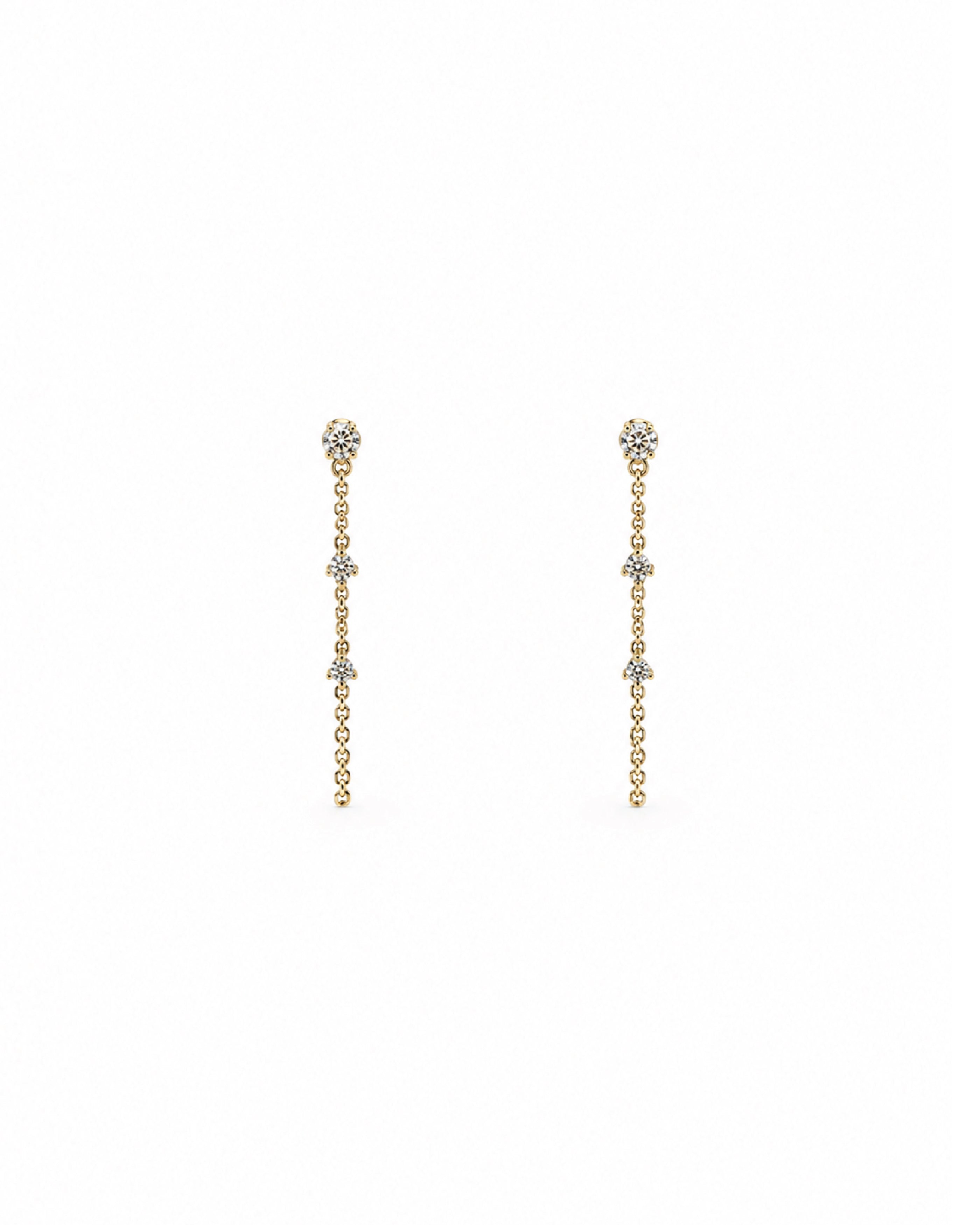 Diamond Chain Back Earrings