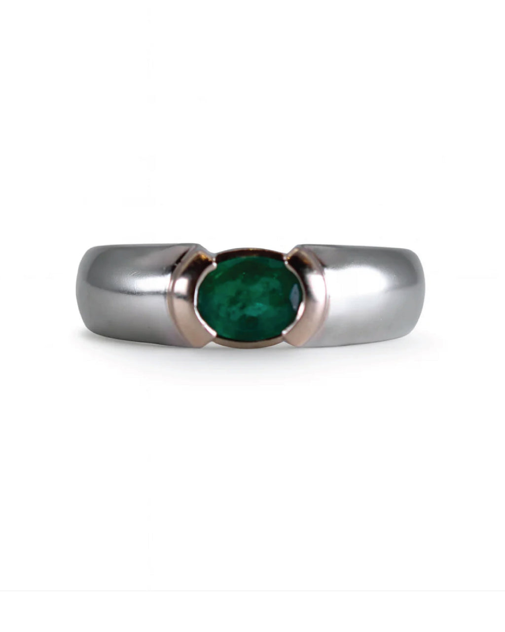 Oval Emerald Signet Ring