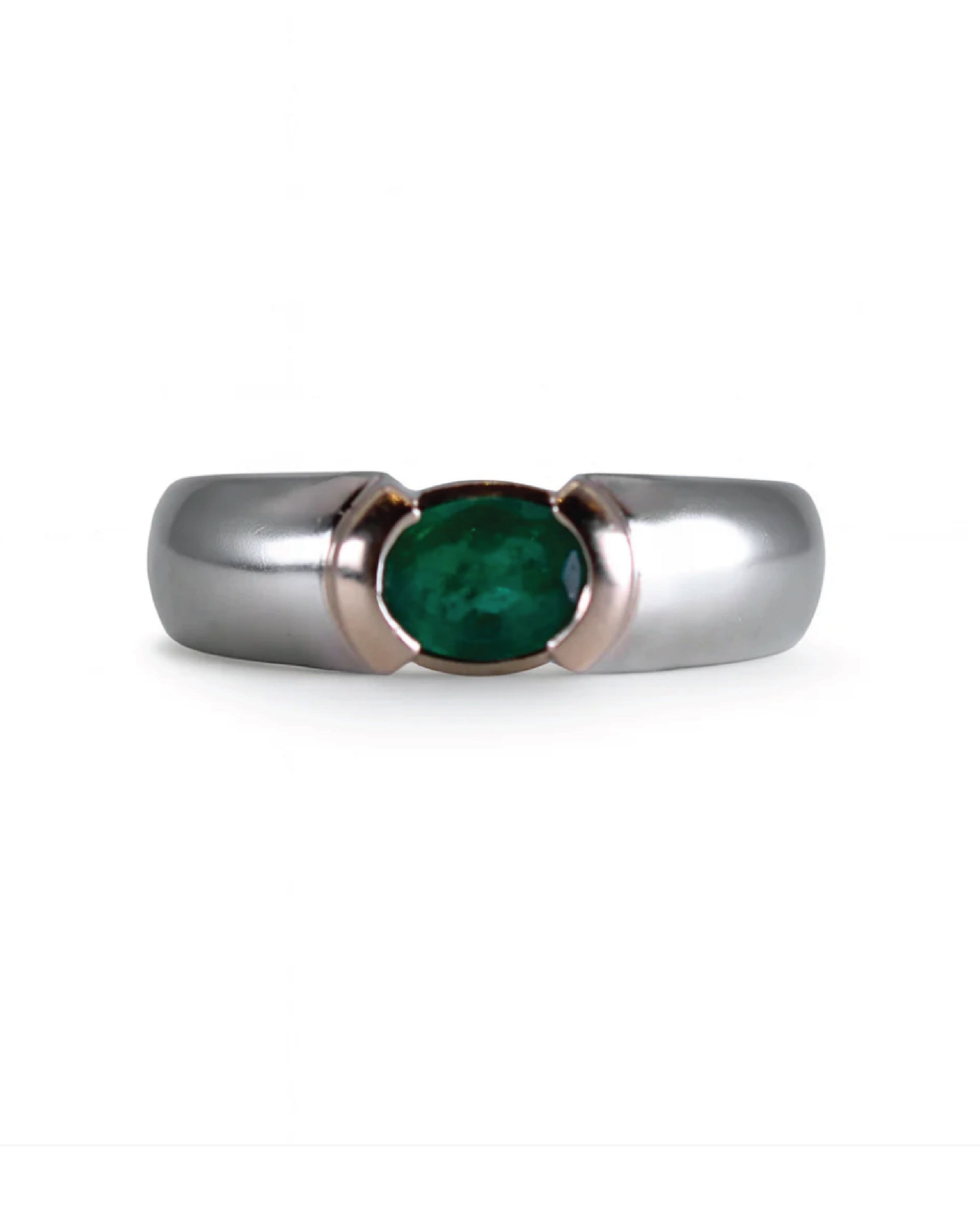 Oval Emerald Signet Ring