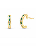Vintage Diamond and Emerald Hook Studs