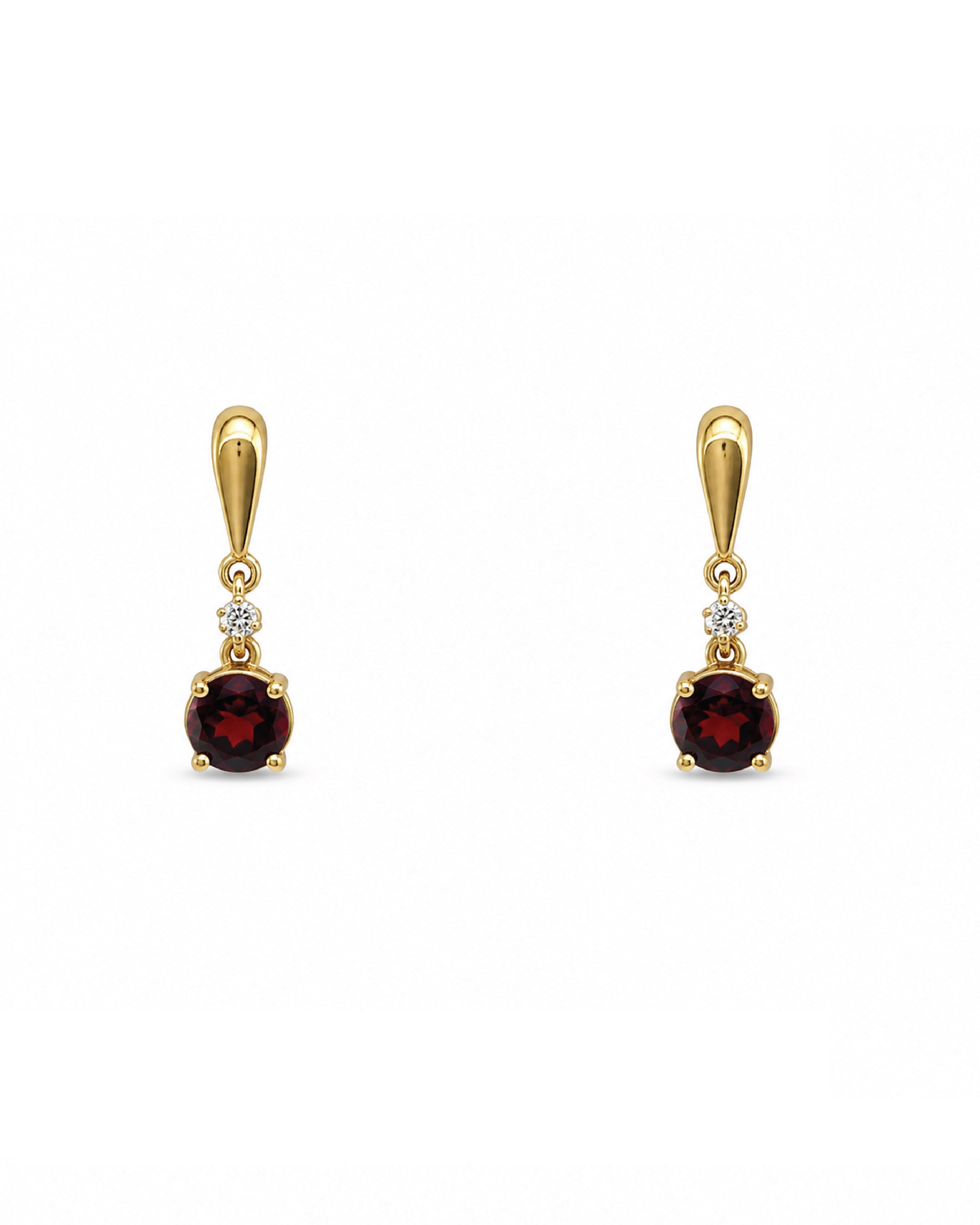 Vintage Garnet and Diamond Drop studs