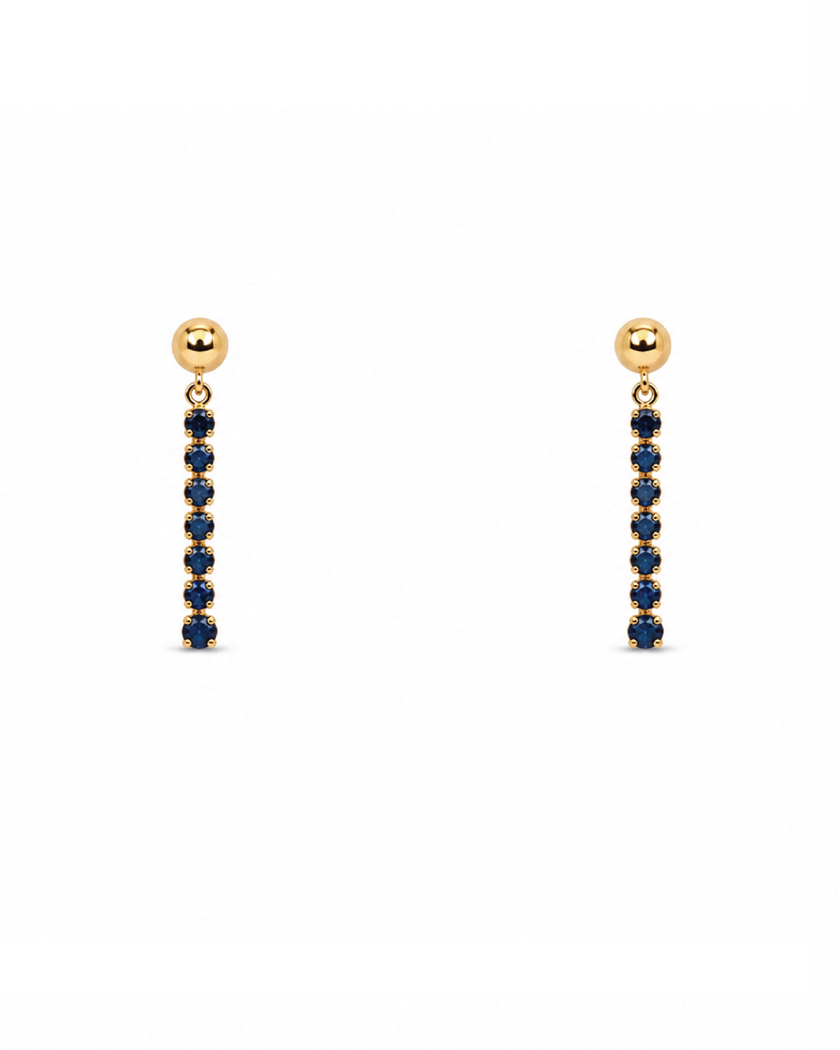 Vintage Blue Sapphire Drop Studs