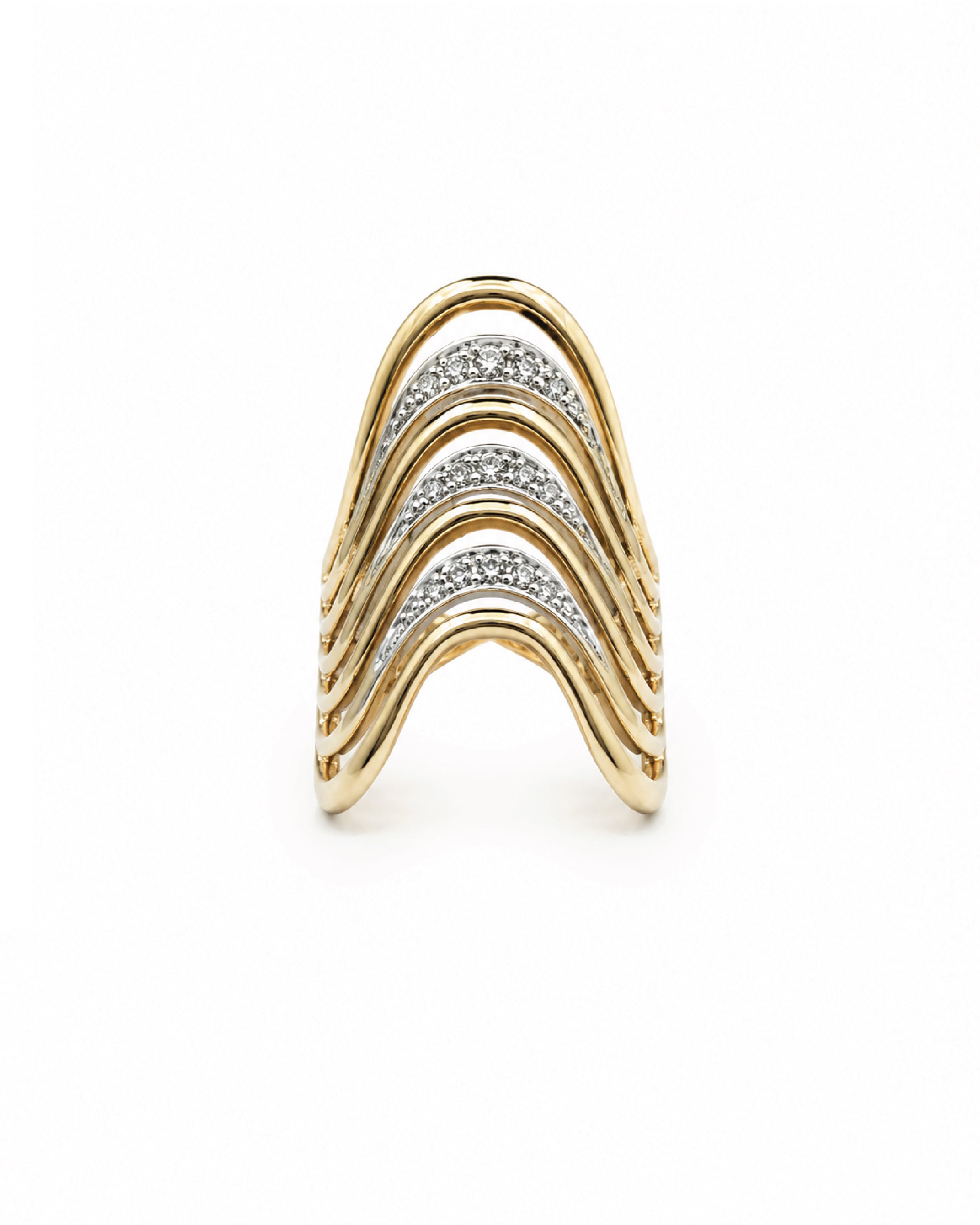 Vintage Diamond Wave Ring