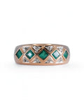 Vintage Emerald and Diamond Band