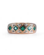 Vintage Emerald and Diamond Band