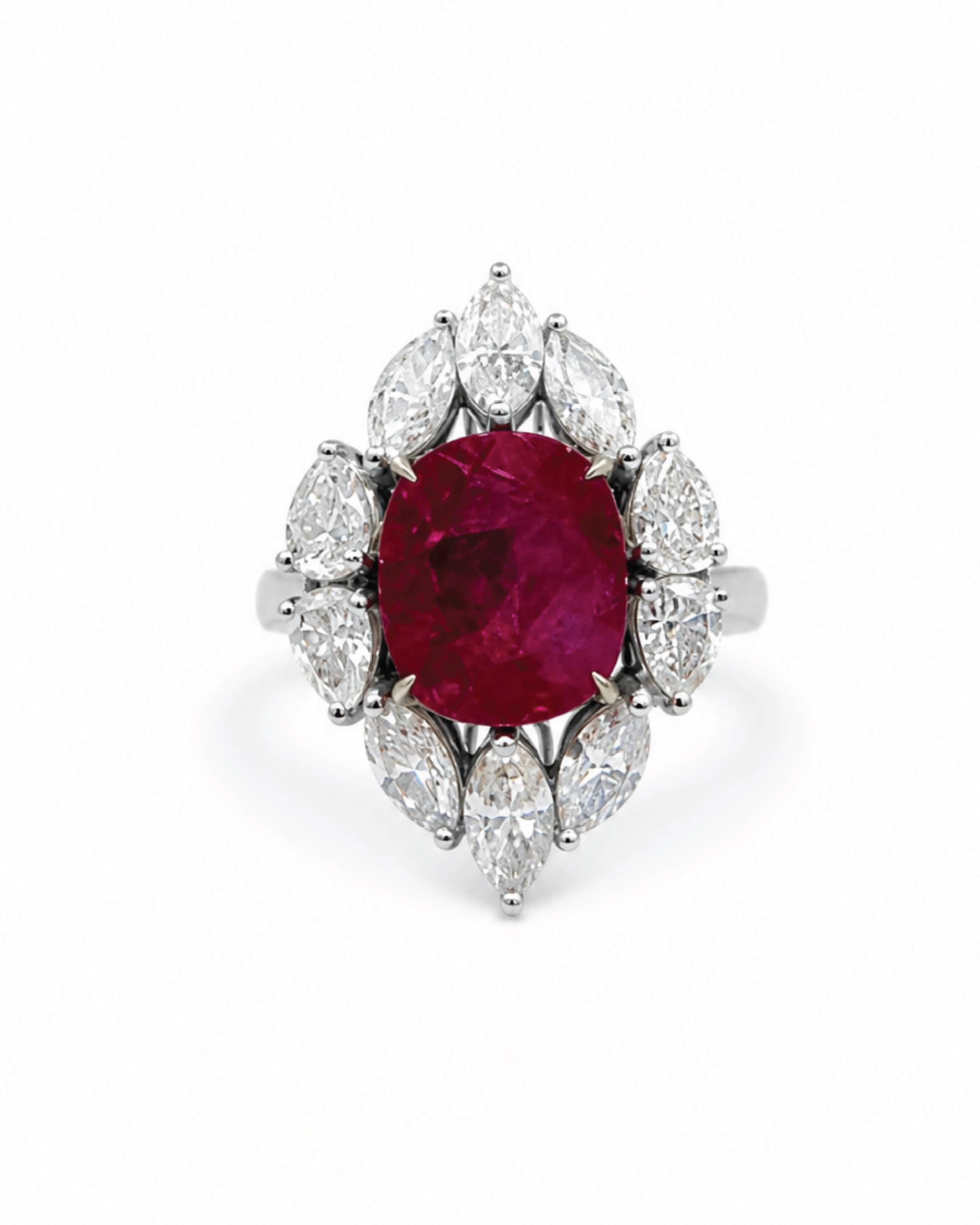 Vintage Ruby and Diamond Cocktail Ring