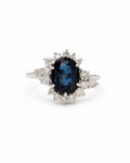 Vintage Blue Sapphire Halo Ring