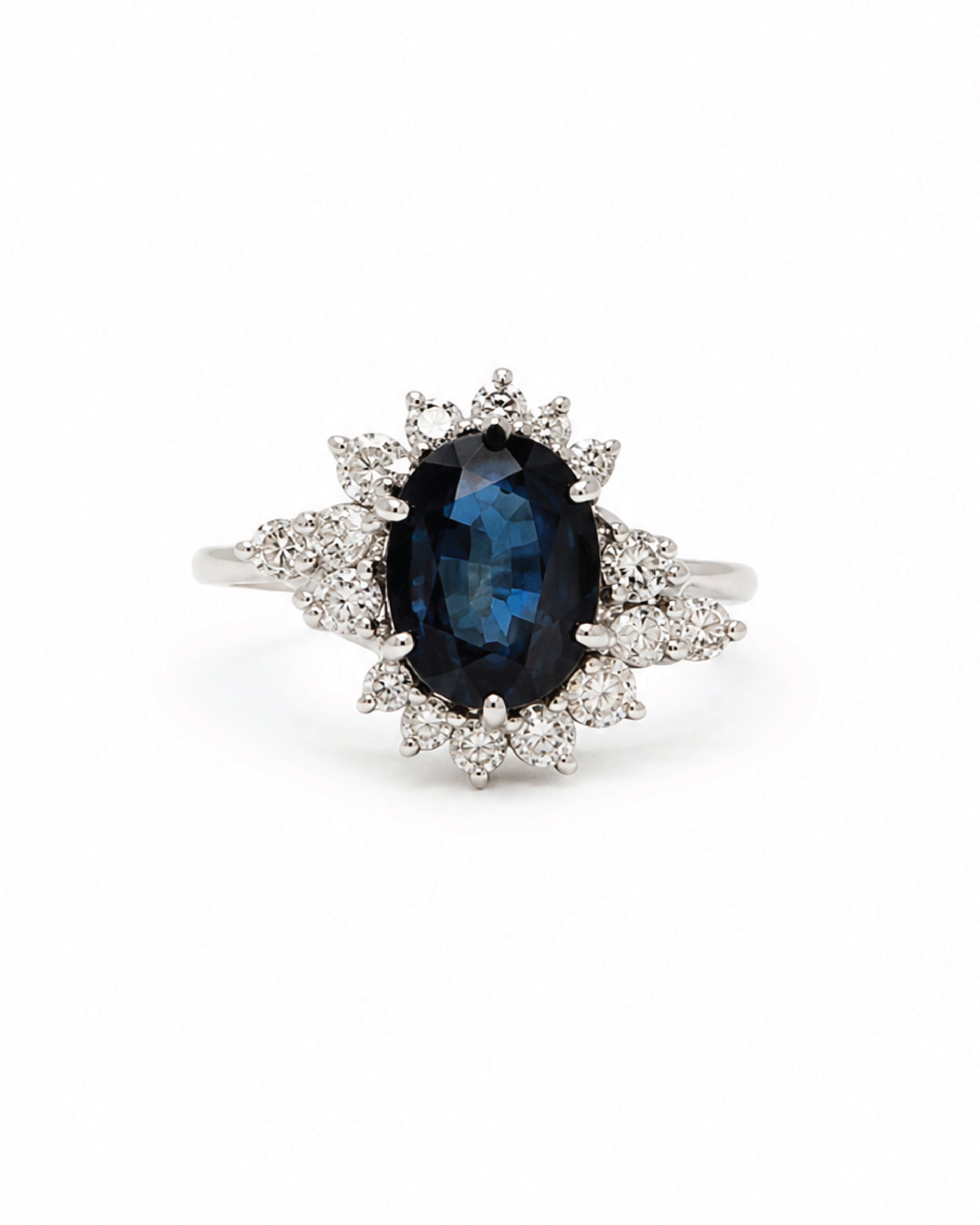 Vintage Blue Sapphire Halo Ring