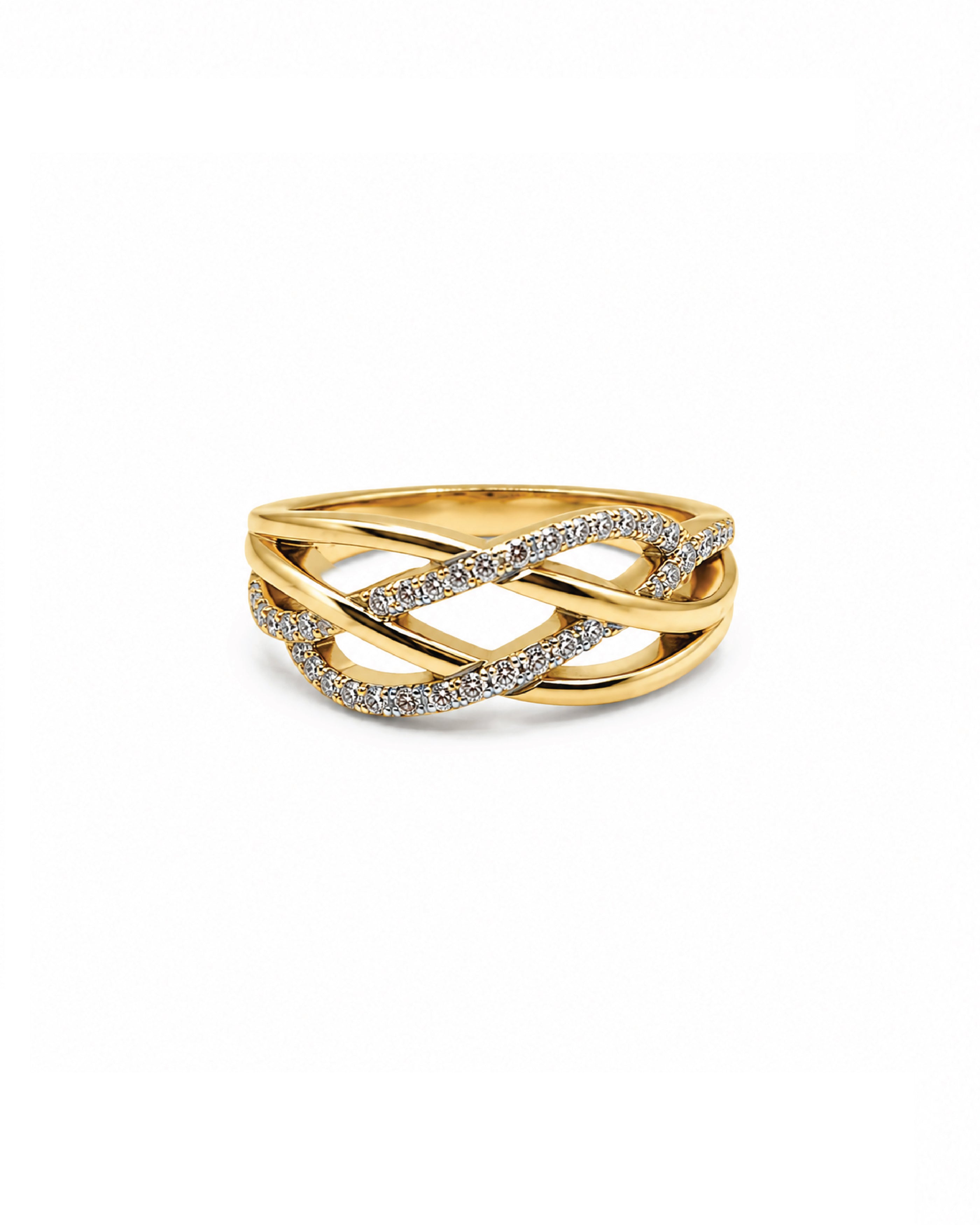 Vintage Diamond Cross Over Ring