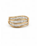 Vintage Baguette Wave Ring