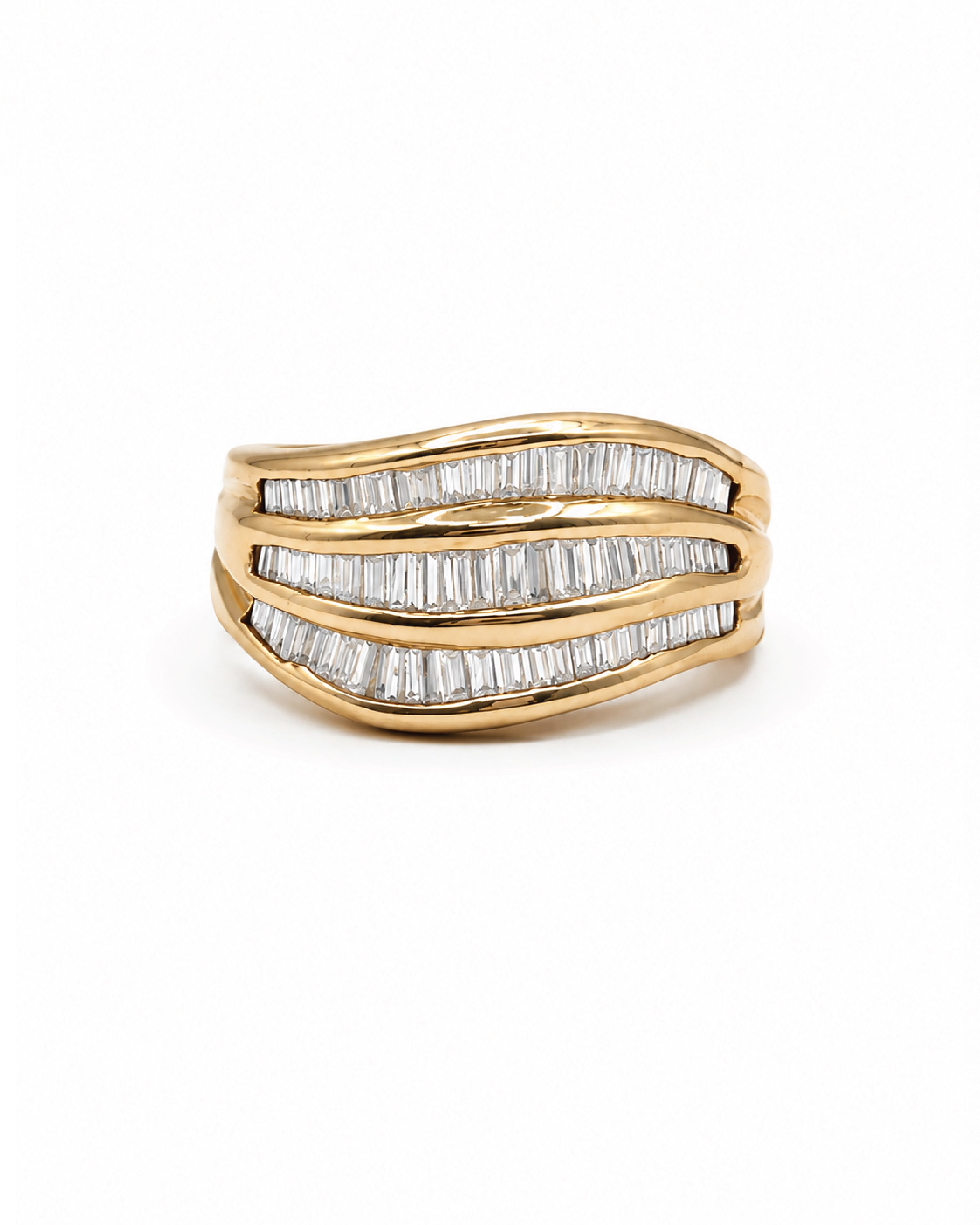 Vintage Baguette Wave Ring