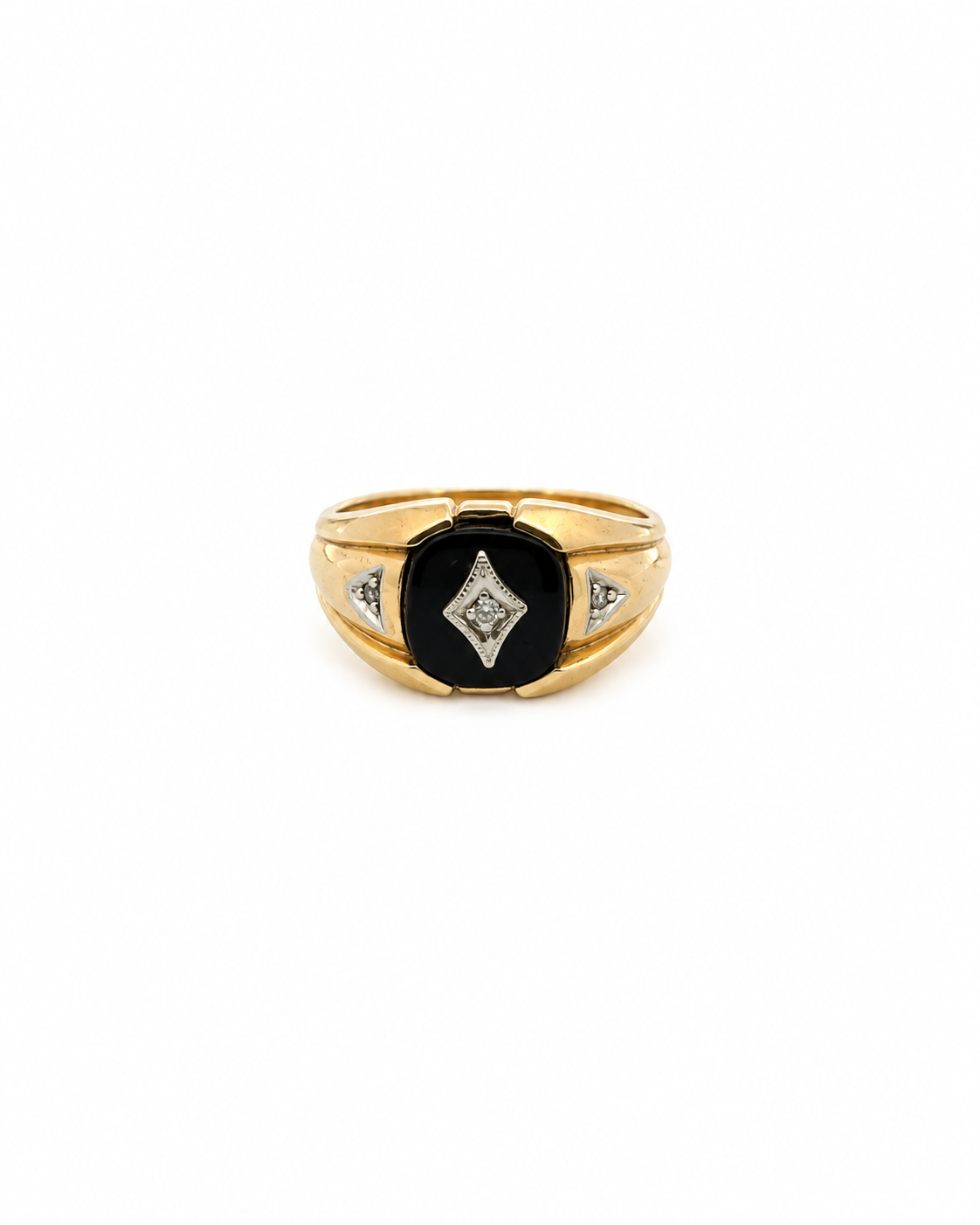 Vintage men's black onyx signet ring by Alexandra Mann Jewelry