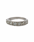 Vintage round diamond band in 14K white gold by Alexandra Mann Jewelry
