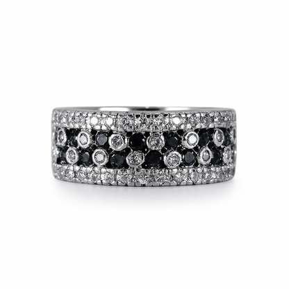 Vintage Black and White Diamond Band