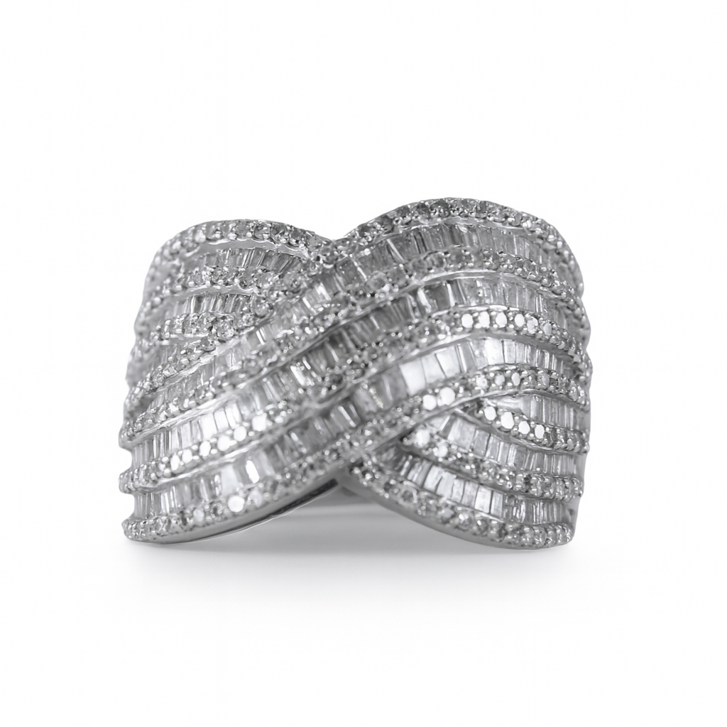 Vintage Diamond Wave Ring