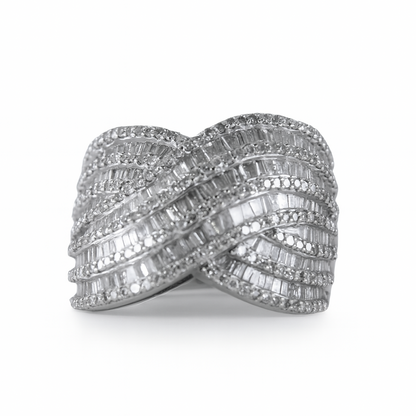 Vintage Diamond Wave Ring