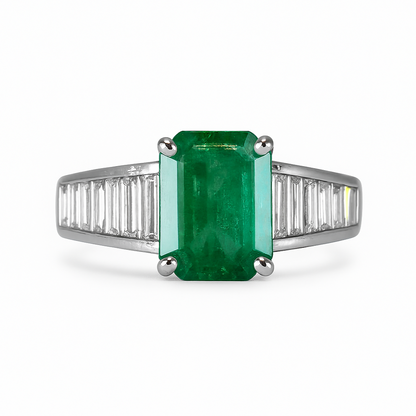Vintage Emerald and Baguette Ring