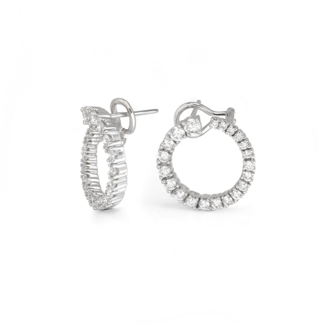 Vintage Front Facing Diamond Hoops