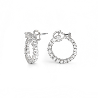 Vintage Front Facing Diamond Hoops