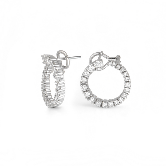 Vintage Front Facing Diamond Hoops