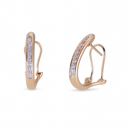 Vintage Channel Set Diamond Hoops