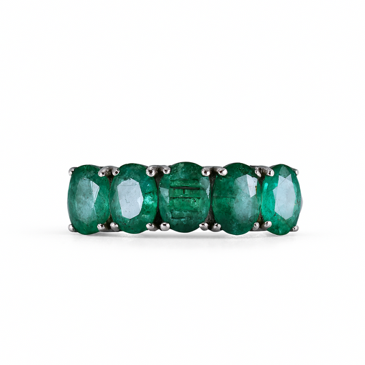 Vintage Oval Emerald Band