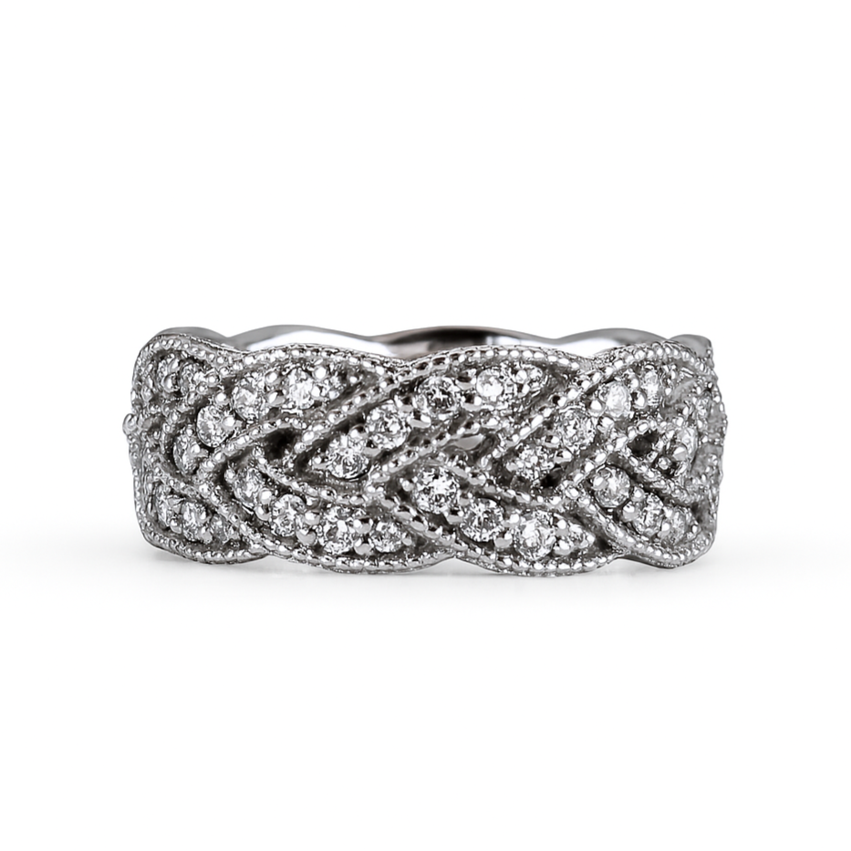 Vintage Braid Diamond Ring