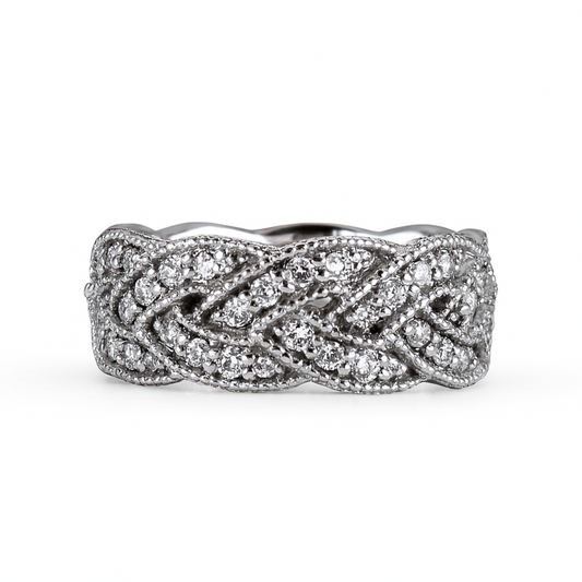 Vintage Braid Diamond Ring