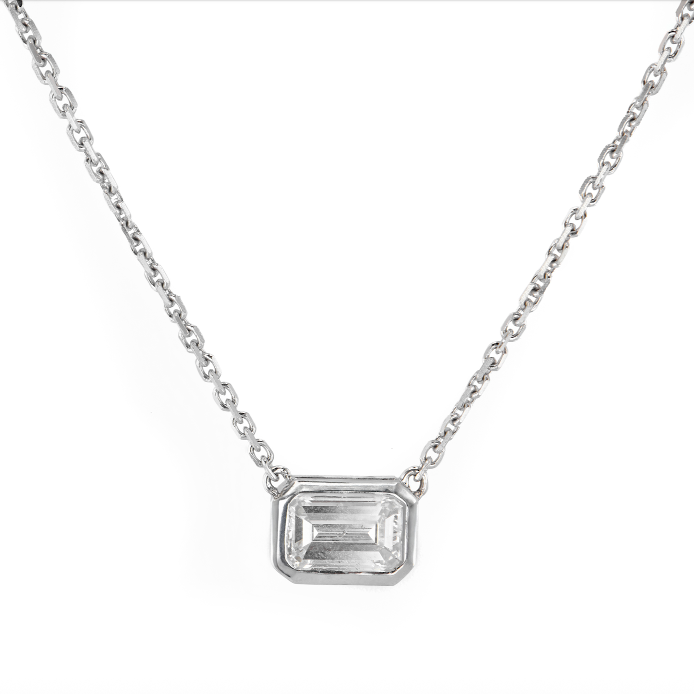 Vintage East West Bezel Necklace