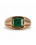 Vintage Bezel Emerald Signet Ring