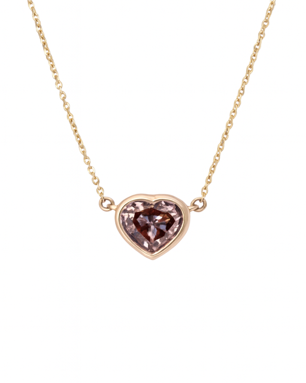 Pink Diamond Heart Shaped Necklace