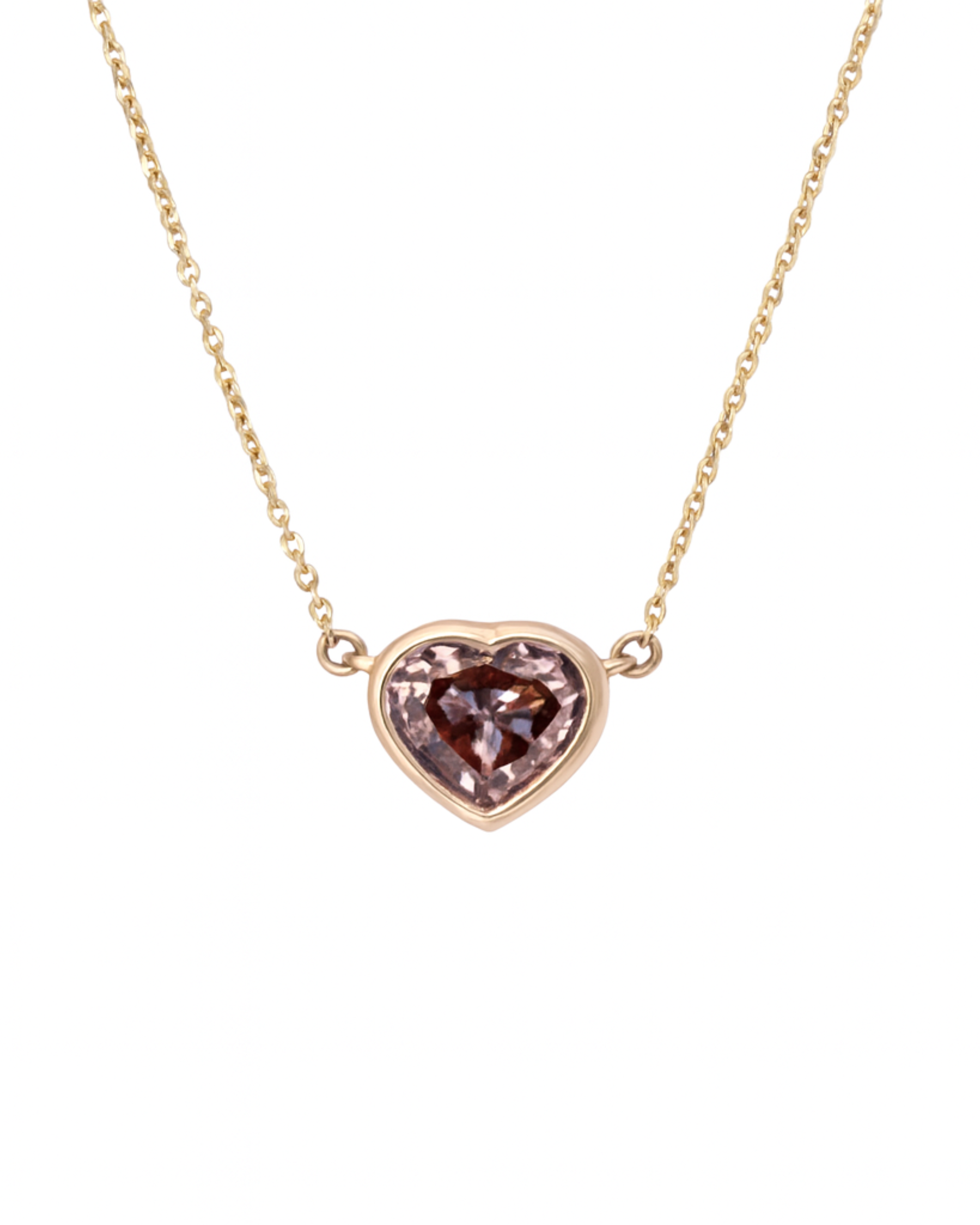 Pink Diamond Heart Shaped Necklace