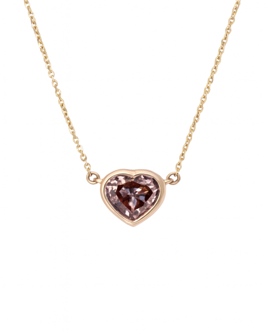 Pink Diamond Heart Shaped Necklace
