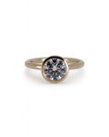 1.42ct Round Bezel Solitaire Engagement Ring in 18K Yellow Gold by Alexandra Mann Jewelry