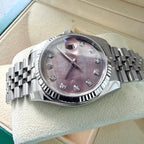 Rolex Diamond Black Mother of Pearl Datejust Jubilee