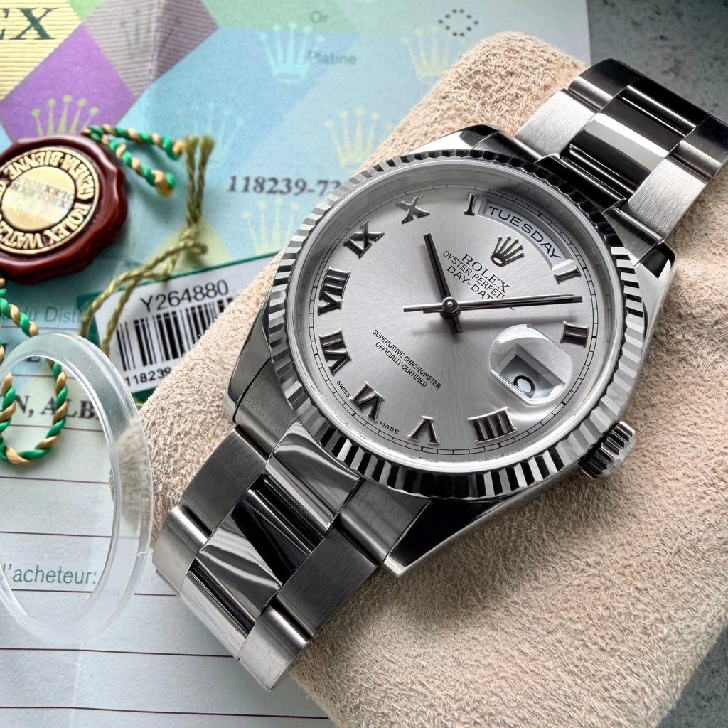 Rolex President Solid 18k White Gold
