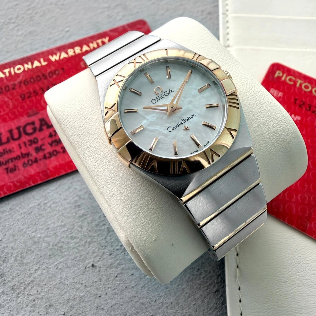 27mm Omega Constellation Two Tone Mother of Pearl dial