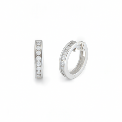 Vintage Channel Set Diamond Hoops